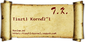 Tisztl Kornél névjegykártya