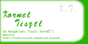 kornel tisztl business card